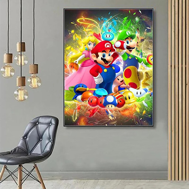 Japanese Anime Game Diamond Painting Kit Cartoon Super Mario Cross Stitch Handmade DIY Mosaic Art Home Decor Gift for Kids