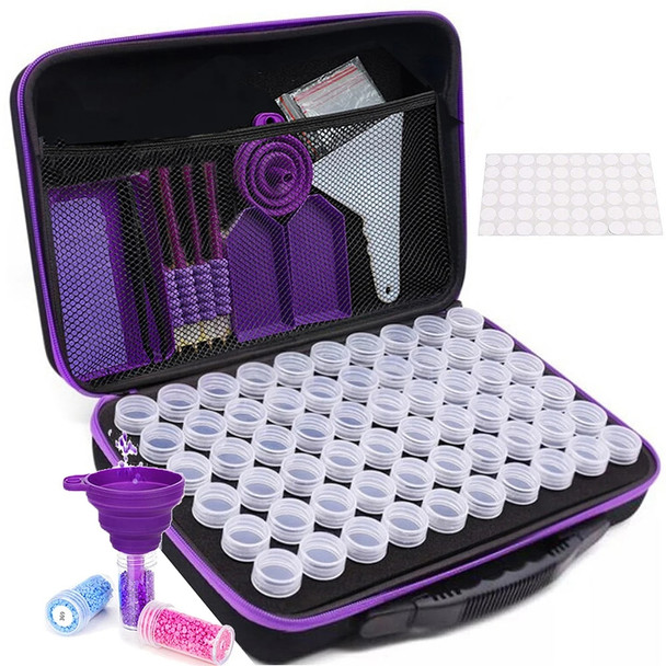 60 Bottles Diamond Painting Accessories Tools Storage Containers Bag Diamond Painting Tool Pen Carry Case Mosaic Storage Box