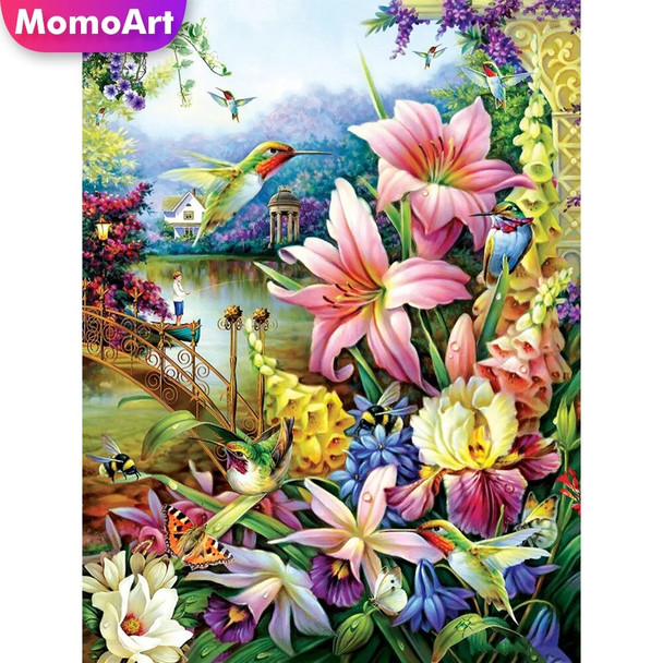 MomoArt Diamond Painting New Collection 2023 Bird Flower Full Square Art Diamond Mosaic Embroidery Animal Lily Handmade Hobby