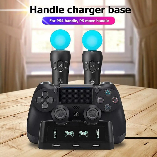 4 in 1 Controller Charging Dock Station Stand For PS4 Game Joystick Game Handle Power Supply Base Stand For PS Move Accessories