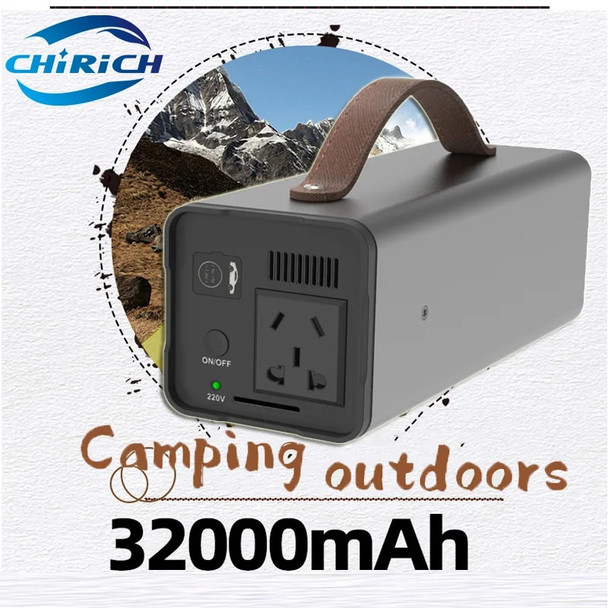 200W 32000mAh Portable Power Station Power Supply Outdoor Camping Laptop Powerful Powerbank Emergency External Auxiliary Battery