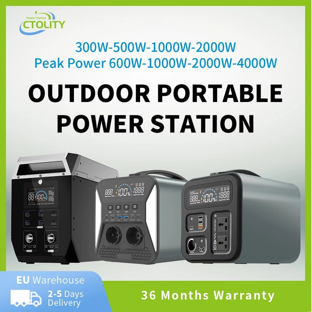2000W Portable Backup Power Station Lifepo4 Extral Battery Solar Generator Camping Solar RV PowerStation 1000W 500W 300W 220V