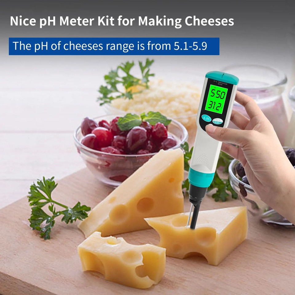 Professional Food PH Meter 0.00~14.00pH Temp pH Tester High Accuracy ...