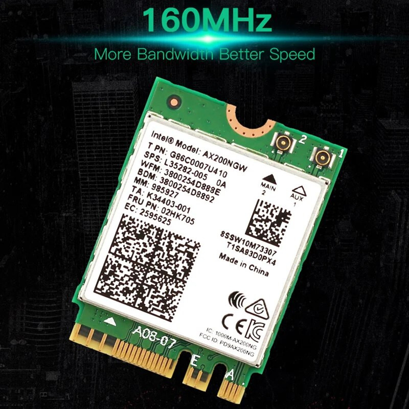 WiFi 6 Dual Band 3000Mbps Wireless Card For Intel AX200 M.2 Bluetooth 5 ...