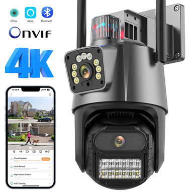 4K Dual Lens IP Camera 8MP HD Dual Screen WIFI PTZ Camera AI Auto ...