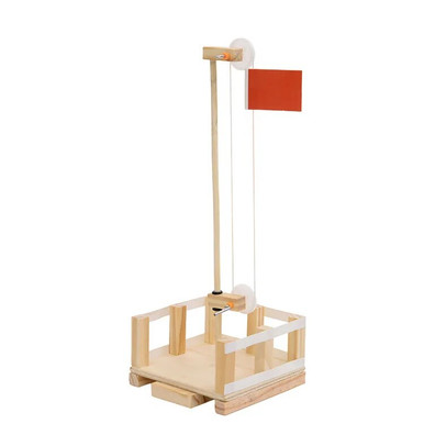 Science technology diy red flag lifting platform children handmade ...