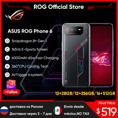 Original ASUS ROG 6 5G Snapdragon 8+ Gen 1 6.78'' 165Hz E-Sports Screen ...