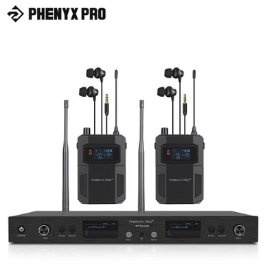Phenyx Pro PTM-22 UHF Mono Dual In Ear Monitor Wireless System with ...
