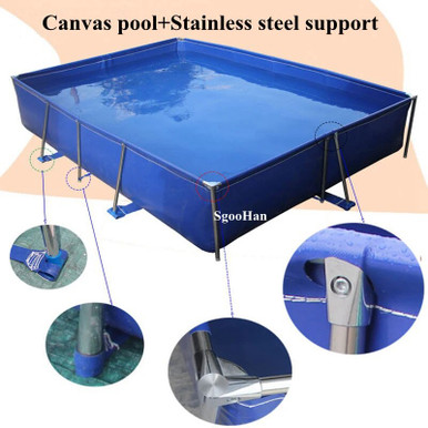 Blue Tarpaulin Canvas Water Pool Aquarium Fish Tank Children Swimming ...