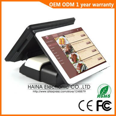 Haina Touch 15 inch Touch Screen Dual Screen POS Terminal with NFC Card ...