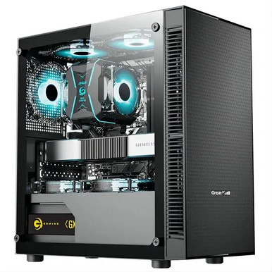 side glass white pc casing cpu cabinet atx full towers desktop with lcd ...