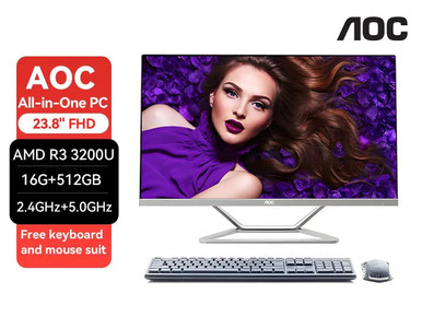 AOC All-in-One PC Desktop Computer AMD 3200U + 16G RAM + 512G SSD LCD ...