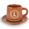 Tazzina da caffè con piattino e scatola - Lettera L