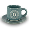 Tazzina da caffè con piattino e scatola - Lettera O