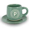 Tazzina da caffè con piattino e scatola - Lettera P