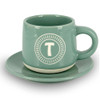 Tazzina da caffè con piattino e scatola - Lettera T