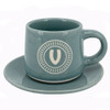 Tazzina da caffè con piattino e scatola - Lettera V