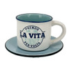 Tazzina da caffè con piattino in confezione regalo - Prendo la vita una tazzina per volta