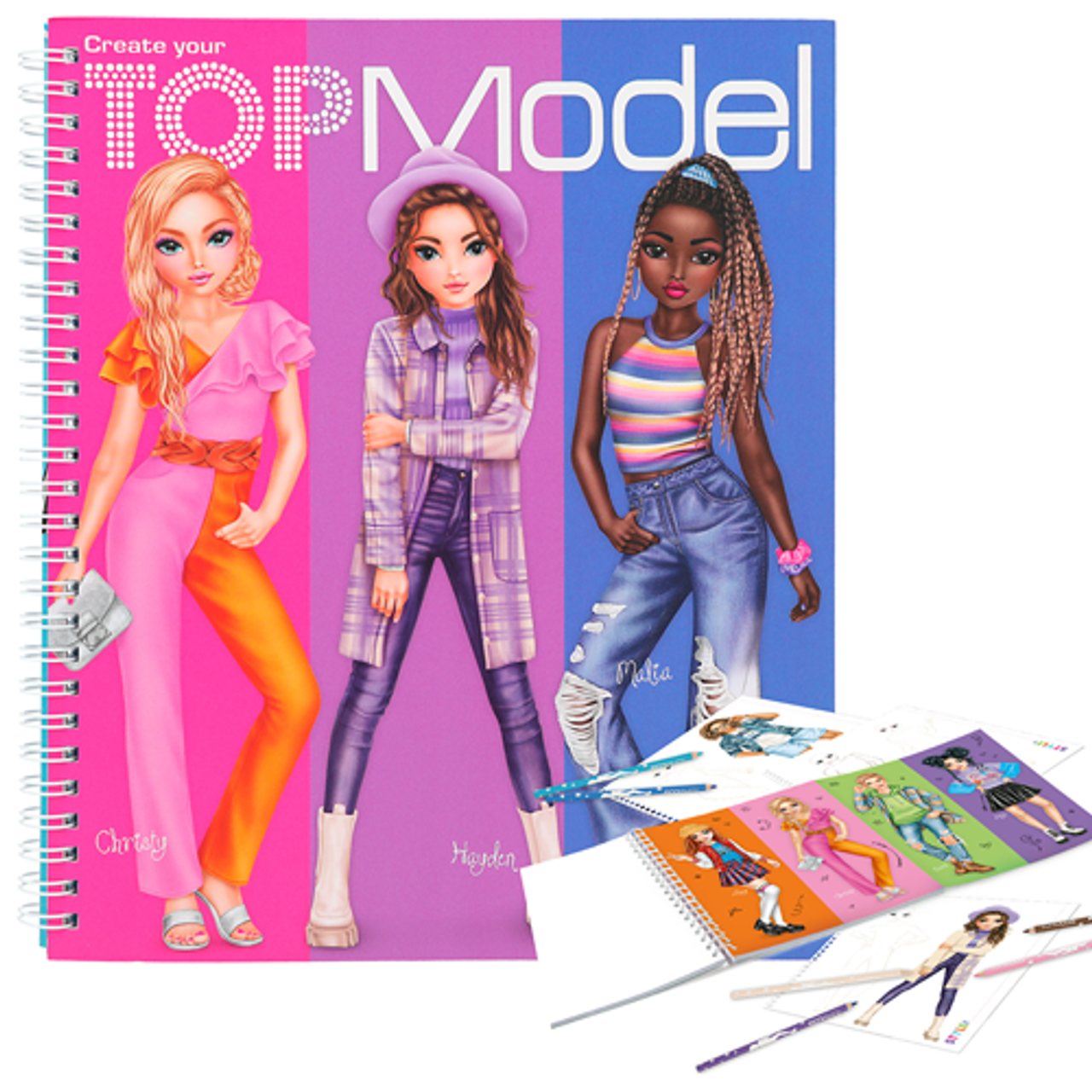 Album da colorare Top Model Christy, Haydden e Malia