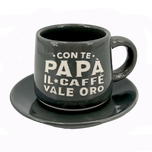 Tazzina da caffè con piattino e scatola - Papà