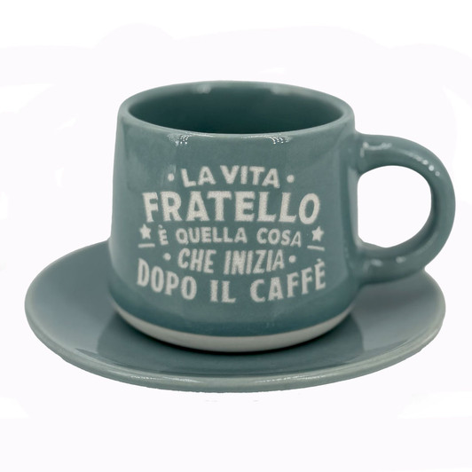 Tazzina da caffè con piattino e scatola - Fratello