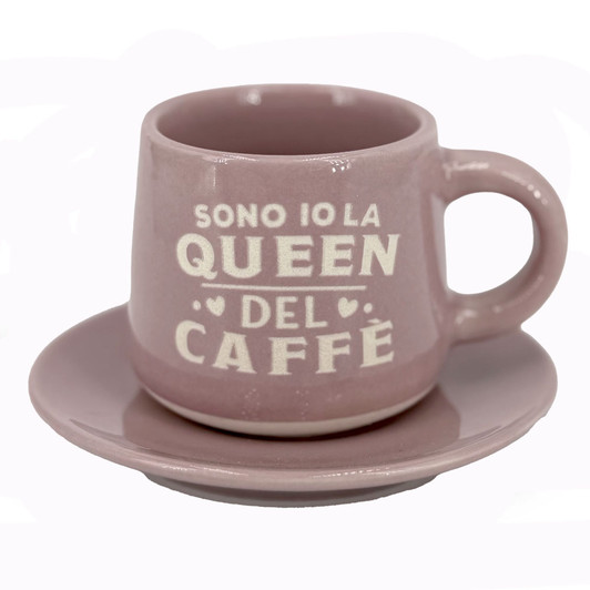 Tazzina da caffè con piattino e scatola - Sono io la Queen