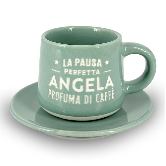 Tazzina da caffè con piattino e scatola - Angela