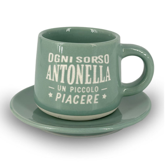 Tazzina da caffè con piattino e scatola - Antonella