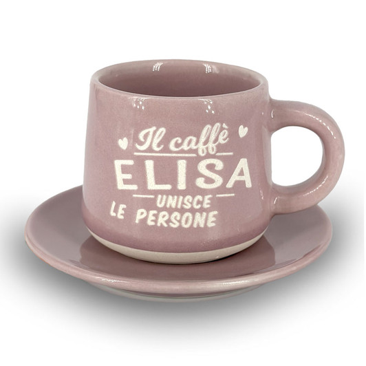 Tazzina da caffè con piattino e scatola - Elisa