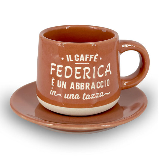 Tazzina da caffè con piattino e scatola - Federica