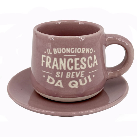 Tazzina da caffè con piattino e scatola - Francesca