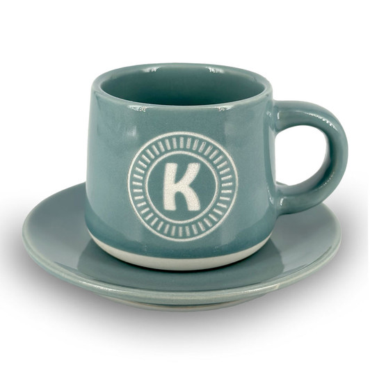 Tazzina da caffè con piattino e scatola - Lettera K