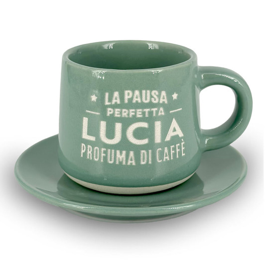 Tazzina da caffè con piattino e scatola - Lucia