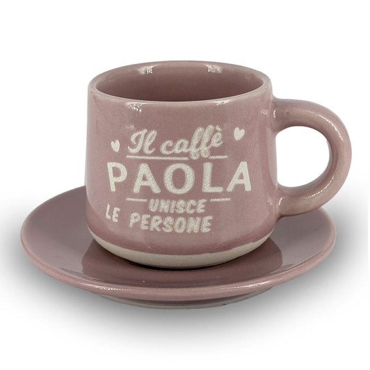 Tazzina da caffè con piattino e scatola - Paola