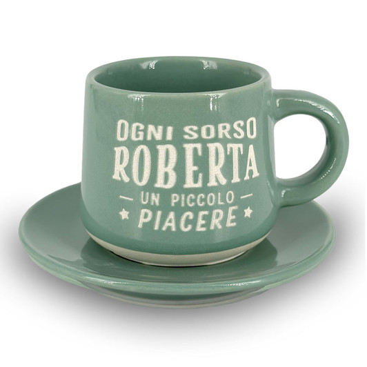 Tazzina da caffè con piattino e scatola - Roberta