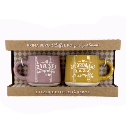 Tazzine da caffè in confezione regalo - Zia & Nipote