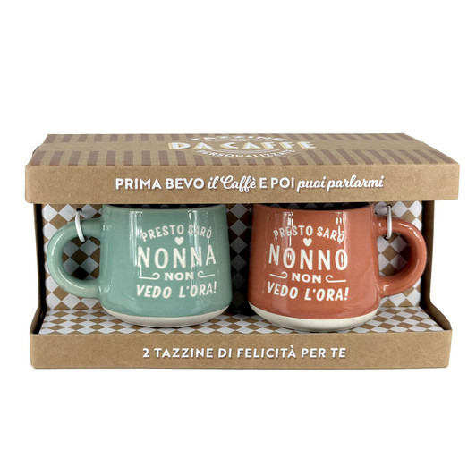 Set 2 tazzine da caffè in confezione regalo - Futuri Neo Nonni