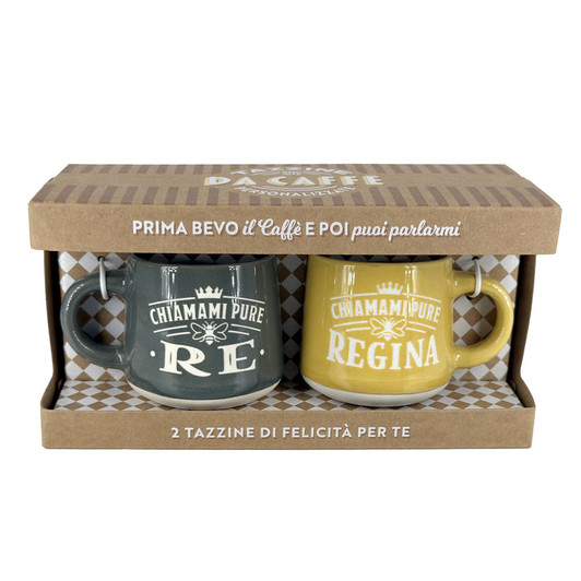 Tazzine da caffè in confezione regalo - King & Queen