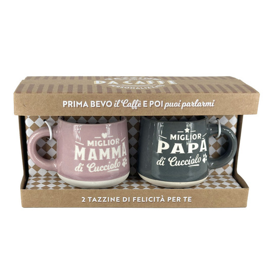Tazzine da caffè in confezione regalo - Mamma & Papà di cucciolo