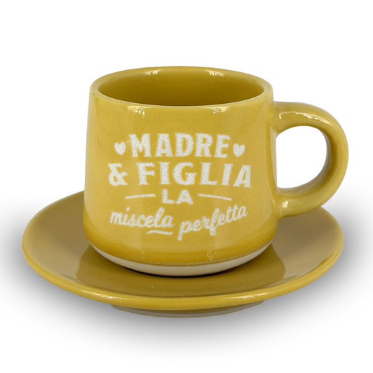 Tazzina da caffè con piattino e scatola regalo - Madre & Figlia