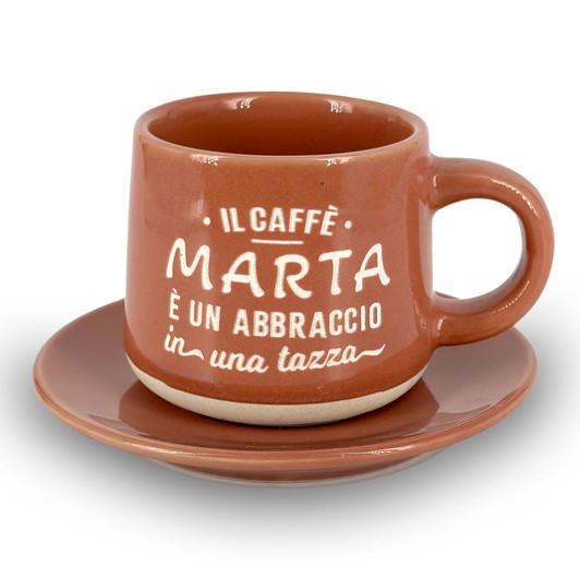 Tazzina da caffè con piattino e scatola regalo - Marta