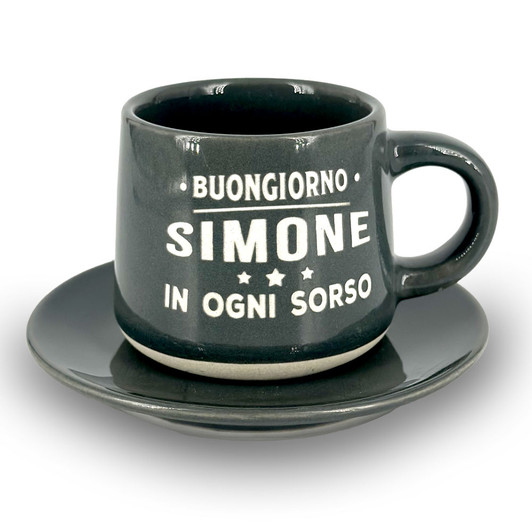 Tazzina da caffè con piattino e scatola regalo - Simone