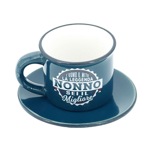 Tazzina da caffè con piattino in confezione regalo - Nonno sei il migliore