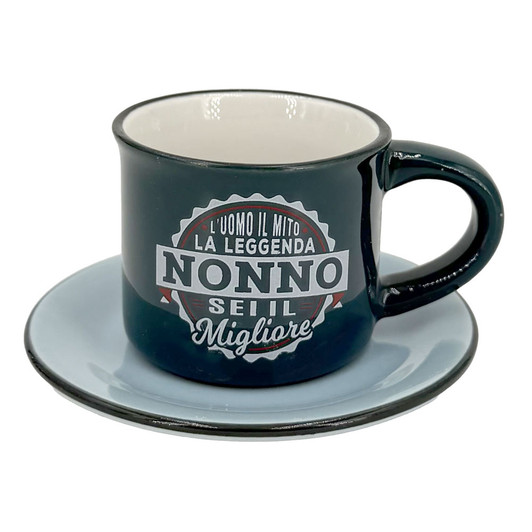 Tazzina da caffè con piattino in confezione regalo - Nonno sei il migliore