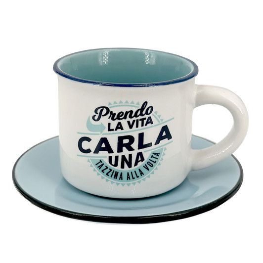 Tazzina da caffè con piattino in confezione regalo - Carla