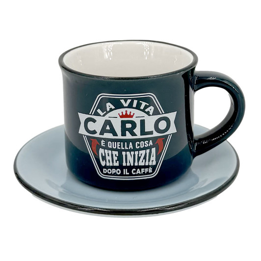 Tazzina da caffè con piattino in confezione regalo - Carlo