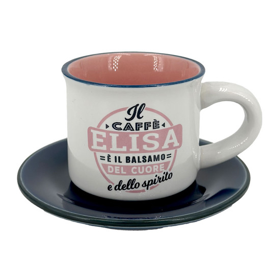 Tazzina da caffè con piattino in confezione regalo - Elisa