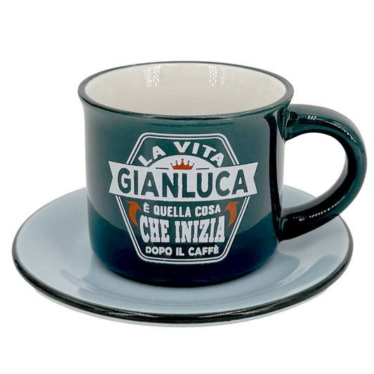 Tazzina da caffè con piattino in confezione regalo - Gianluca