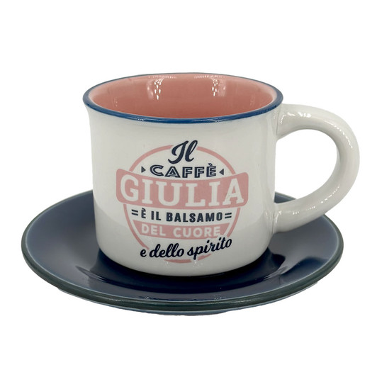 Tazzina da caffè con piattino in confezione regalo - Giulia