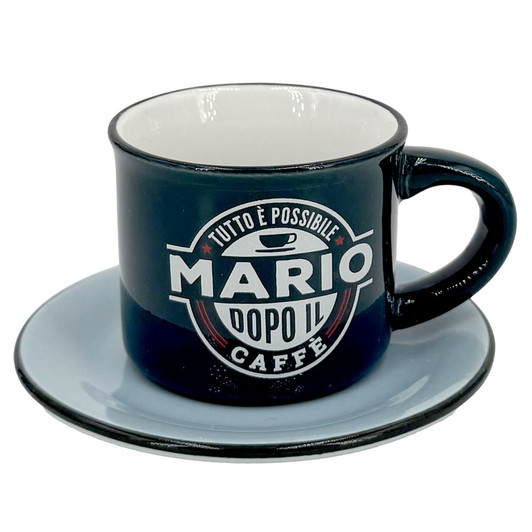Tazzina da caffè con piattino in confezione regalo - Mario